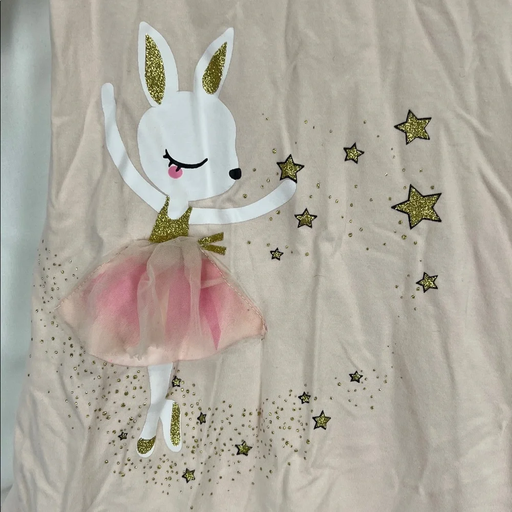 Girl’s Dress - Size 7/8 - Pink and White - Bunny Ballerina